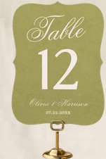 Table number card
