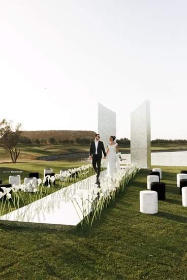 Illuminated aisle walkway mood reference